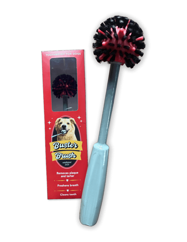 The Buster Brush: Product Photo. Toothbrush for Dogs.